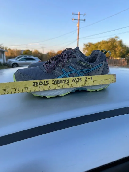 Asics Gray with Pink Logo Cushioning Running Shoe - Picture 11 of 11